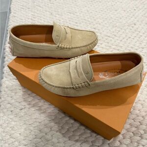Tod's Beige Suede Loafers